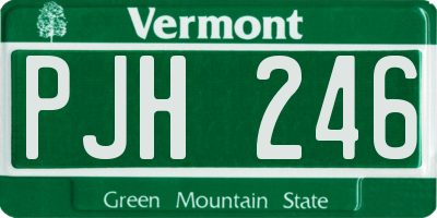VT license plate PJH246