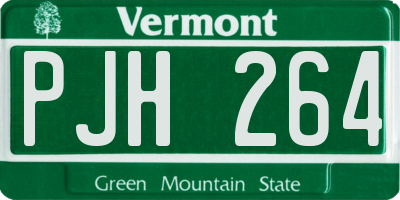 VT license plate PJH264
