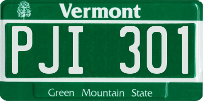 VT license plate PJI301