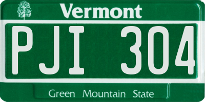VT license plate PJI304