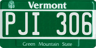 VT license plate PJI306