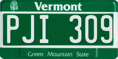 VT license plate PJI309