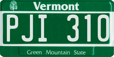 VT license plate PJI310