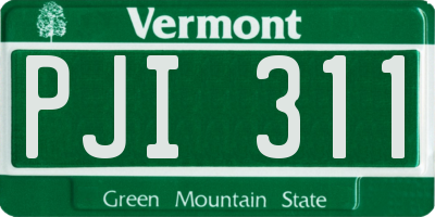 VT license plate PJI311