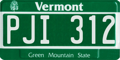VT license plate PJI312