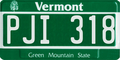 VT license plate PJI318