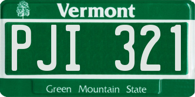 VT license plate PJI321