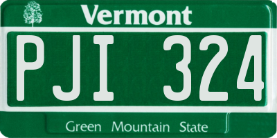 VT license plate PJI324