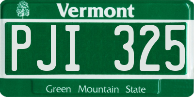 VT license plate PJI325
