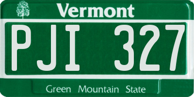 VT license plate PJI327