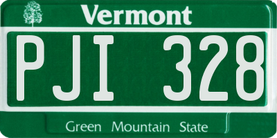 VT license plate PJI328