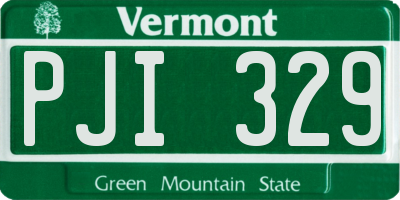 VT license plate PJI329
