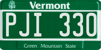 VT license plate PJI330