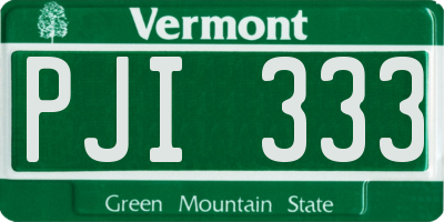VT license plate PJI333