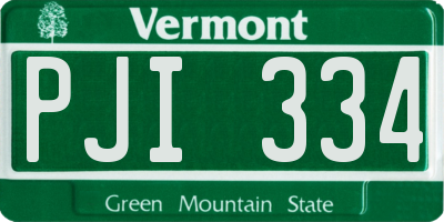 VT license plate PJI334