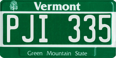 VT license plate PJI335