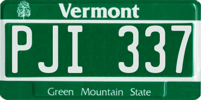 VT license plate PJI337