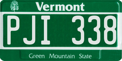 VT license plate PJI338