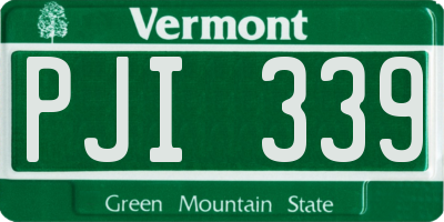 VT license plate PJI339