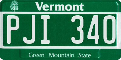 VT license plate PJI340
