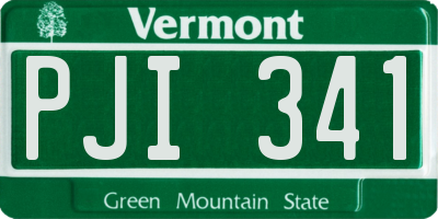VT license plate PJI341