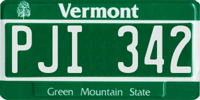 VT license plate PJI342