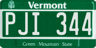 VT license plate PJI344
