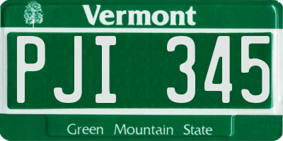 VT license plate PJI345