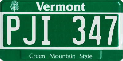 VT license plate PJI347
