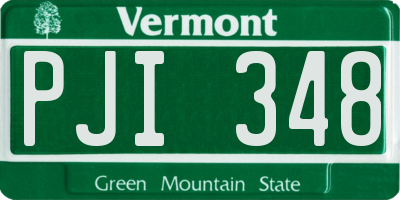 VT license plate PJI348