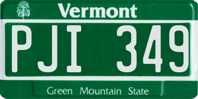 VT license plate PJI349