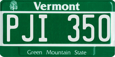 VT license plate PJI350