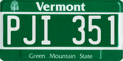 VT license plate PJI351