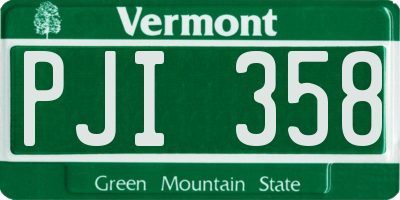 VT license plate PJI358