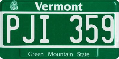 VT license plate PJI359