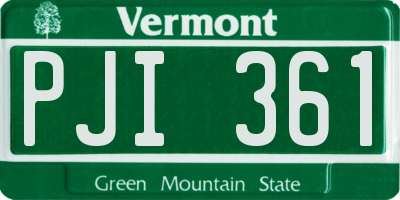 VT license plate PJI361