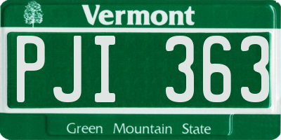 VT license plate PJI363