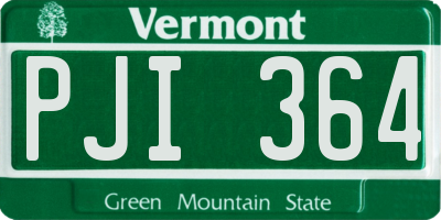 VT license plate PJI364