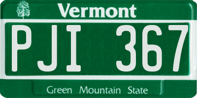 VT license plate PJI367