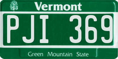 VT license plate PJI369
