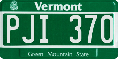 VT license plate PJI370