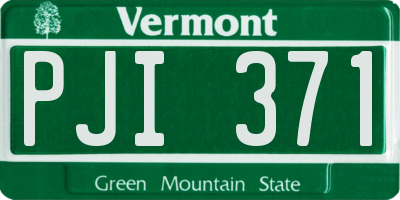 VT license plate PJI371