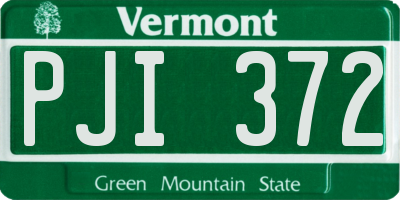 VT license plate PJI372