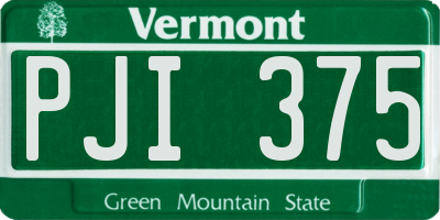 VT license plate PJI375
