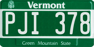VT license plate PJI378