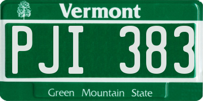 VT license plate PJI383