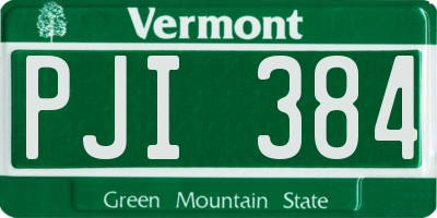 VT license plate PJI384