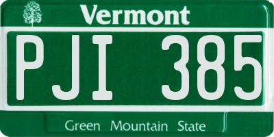 VT license plate PJI385