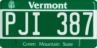 VT license plate PJI387