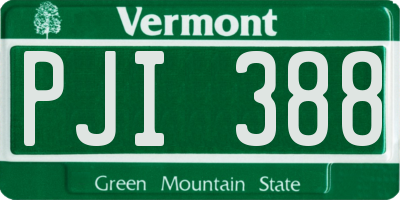 VT license plate PJI388